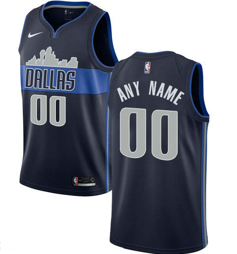 Men's Nike Dallas Mavericks Customized Authentic Navy Blue NBA Statement Edition Jersey