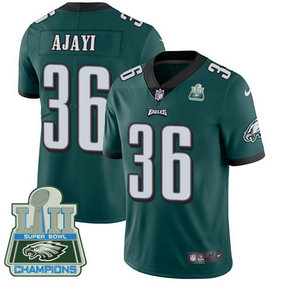 Men's Nike Eagles #36 Jay Ajayi Midnight Green Team Color Super Bowl LII Champions Stitched NFL Vapor Untouchable Limited Jersey