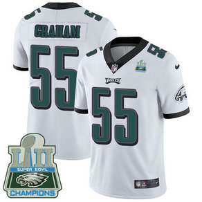 Men's Nike Eagles #55 Brandon Graham White Super Bowl LII Champions Stitched NFL Vapor Untouchable Limited Jersey