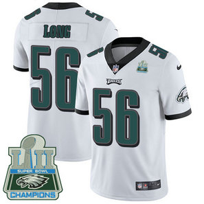 Men's Nike Eagles #56 Chris Long White Super Bowl LII Champions Stitched NFL Vapor Untouchable Limited Jersey