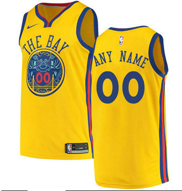 Men's Nike Golden State Warriors Customized Authentic Gold NBA City Edition Jersey