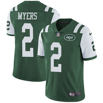 Men's Nike Jets #2 Jason Myers Green Team Color Stitched NFL Vapor Untouchable Limited Jersey