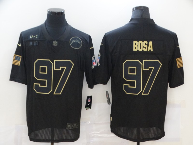 Men's Nike Los Angeles Chargers #97 Joey Bosa Black 2020 Salute To Service Limited Jersey