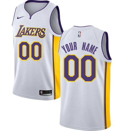 Men's Nike Los Angeles Lakers Customized Authentic White NBA Association Edition Jersey