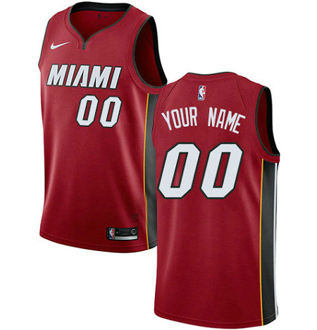 Men's Nike Miami Heat Red NBA Swingman Icon Edition Custom Jersey