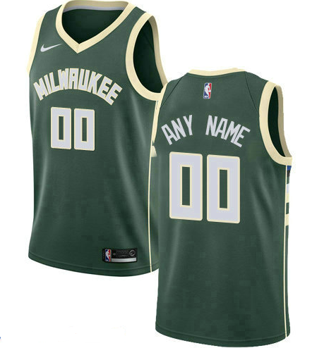 Men's Nike Milwaukee Bucks Customized Swingman Green Road NBA Icon Edition Jersey