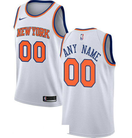 Men's Nike New York Knicks Customized Authentic White NBA Association Edition Jersey
