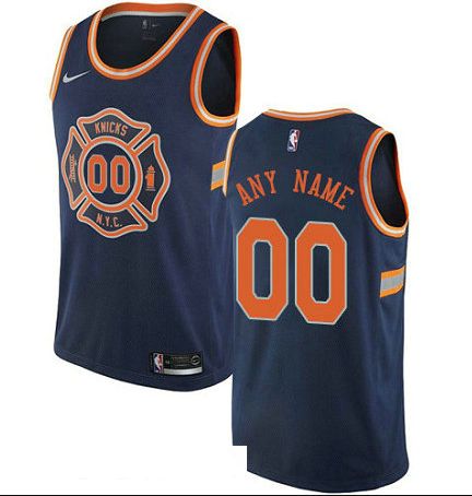 Men's Nike New York Knicks Customized Swingman Navy Blue NBA City Edition Jersey