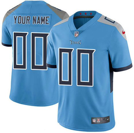 Men's Nike Tennessee Titans Customized Alternate Vapor Untouchable Custom Limited NFL Jersey Light Blue