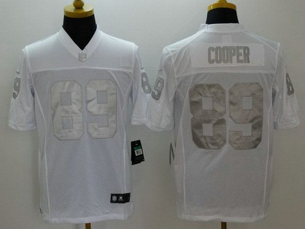 Men's Oakland Raiders #89 Amari Cooper White Platinum NFL Nike Limited Jersey
