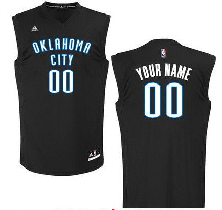 Men's Oklahoma City Thunder Custom adidas Black Fashion Basketball Jersey