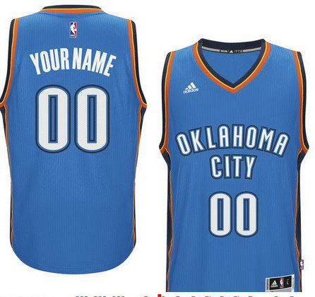 Men's Oklahoma City Thunder Royal Blue Custom adidas Swingman Road Basketball Jersey