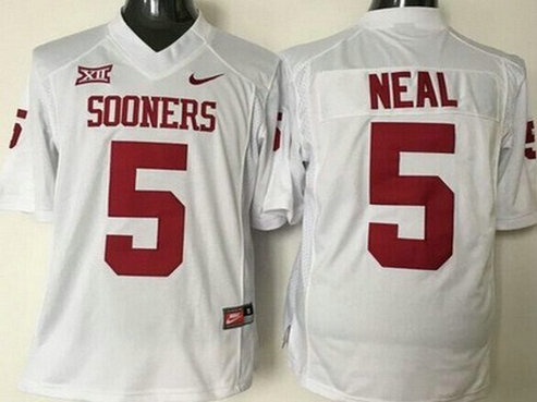 Men's Oklahoma Sooners #5 Durron Neal White College Football Nike Jersey