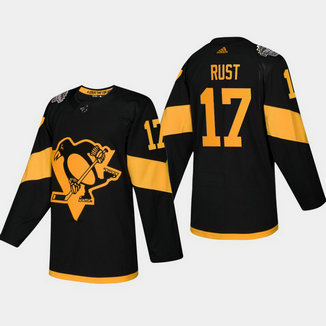 Men's Penguins #17 Bryan Rust Coors Light 2019 Stadium Series Black Authentic Jersey