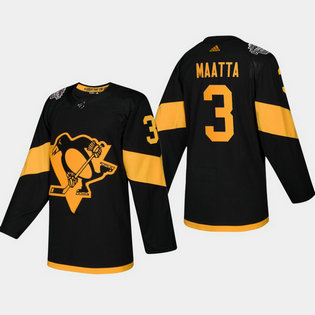 Men's Penguins #3 Olli Maatta Coors Light 2019 Stadium Series Black Authentic Jersey
