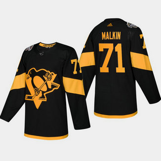 Men's Penguins #71 Evgeni Malkin Coors Light 2019 Stadium Series Black Authentic Jersey