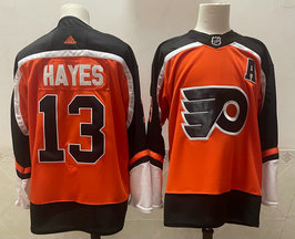 Men's Philadelphia Flyers #13 Kevin Hayes Orange Adidas 2020-21 Stitched NHL Jersey
