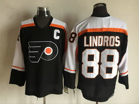 Men's Philadelphia Flyers #88 Eric Lindros 1997-98 Black CCM Vintage Throwback Jersey