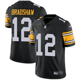 Men's Pittsburgh Steelers #12 Terry Bradshaw Black Alternate Nike Stitched NFL Vapor Untouchable Limited Jersey