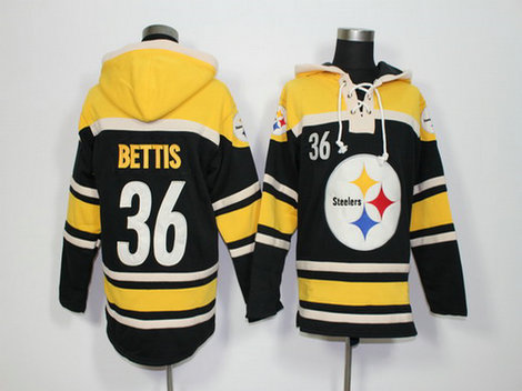 Men's Pittsburgh Steelers #36 Jerome Bettis Black Retired Player 2014 NFL Hoodie