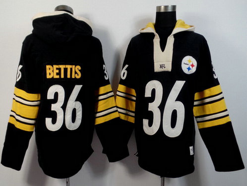 Men's Pittsburgh Steelers #36 Jerome Bettis Black Team Color 2015 NFL Hoodie