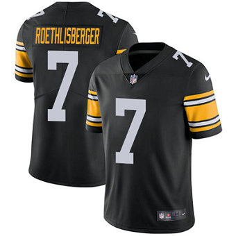 Men's Pittsburgh Steelers #7 Ben Roethlisberger Black Alternate Nike Stitched NFL Vapor Untouchable Limited Jersey