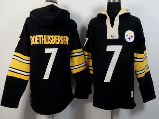 Men's Pittsburgh Steelers #7 Ben Roethlisberger Black Team Color 2015 NFL Hoodie