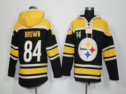 Men's Pittsburgh Steelers #84 Antonio Brown Black Team Color 2014 NFL Hoodie