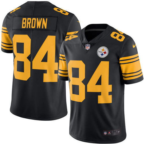 Men's Pittsburgh Steelers #84 Antonio Brown Nike Black Color Rush Legend Limited Stitched Jersey