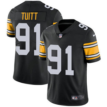 Men's Pittsburgh Steelers #91 Stephon Tuitt Black Alternate Nike Stitched NFL Vapor Untouchable Limited Jersey