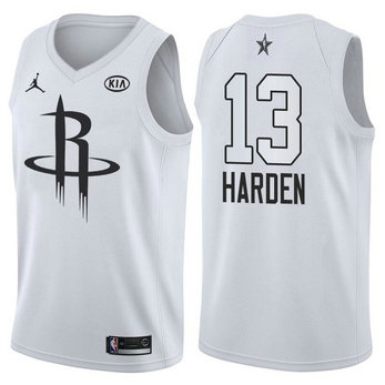 Men's Rockets 13 James Harden Jordan Brand White 2018 All-Star Game Swingman Jersey