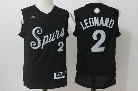 Men's San Antonio Spurs #2 Kawhi Leonard Adidas Black 2016 Christmas Day Stitched NBA Swingman Jersey