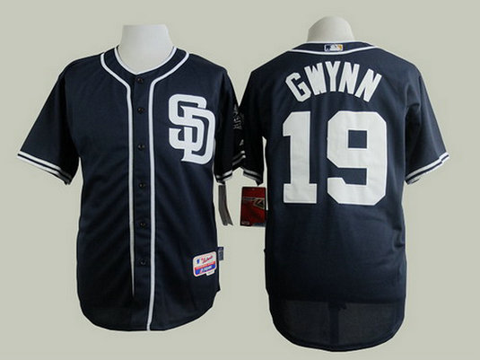 Men's San Diego Padres #19 Tony Gwynn Navy Blue Cool Base Jersey