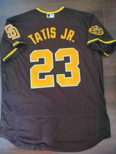 Men's San Diego Padres #23 Fernando Tatis Jr. Brown Flexbase Authentic Collection Stitched Baseball Jersey1
