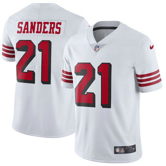 Men's San Francisco 49ers #21 Deion Sanders Nike White Color Rush Vapor Untouchable Limited Retired Player Jersey