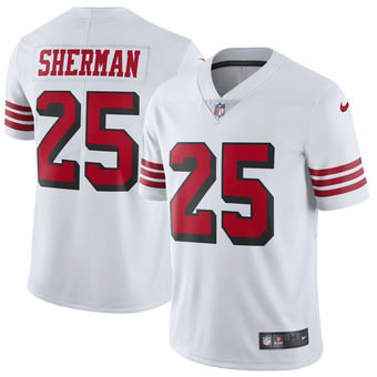 Men's San Francisco 49ers #25 Richard Sherman Nike White Color Rush Vapor Untouchable Limited Player Jersey