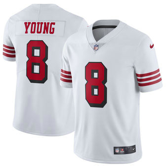 Men's San Francisco 49ers #8 Steve Young Nike White Color Rush Vapor Untouchable Limited Retired Player Jersey