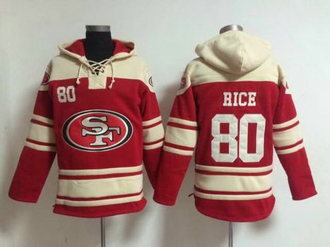 Men's San Francisco 49ers #80 Jerry Rice Red Retired Player 2014 NFL Hoodie