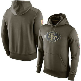 Men's San Francisco 49ers Nike Olive Salute To Service KO Performance Hoodie Men's San Francisco 49ers Nike Olive Salute To Service KO Performance Hoodie