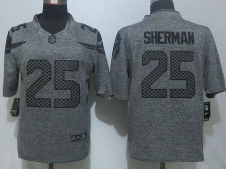 Men's Seattle Seahawks #25 Richard Sherman Black With Camo Jersey