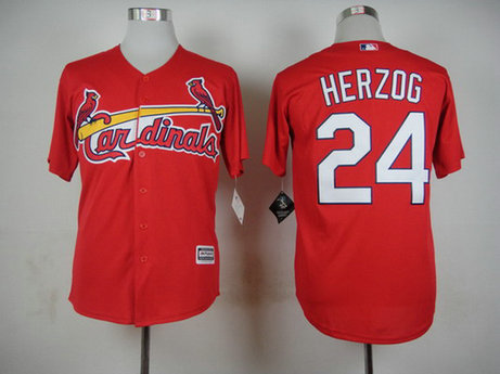 Men's St. Louis Cardinals #24 Whitey Herzog Red 2015 MLB Cool Base Jersey