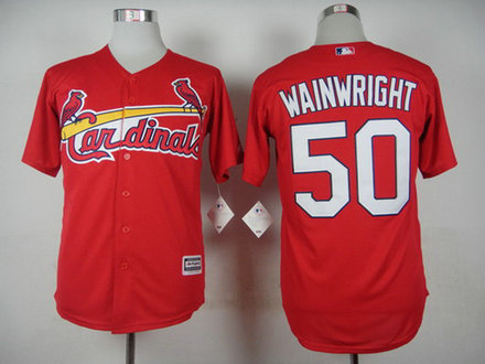Men's St. Louis Cardinals #50 Adam Wainwright Red 2015 MLB Cool Base Jersey