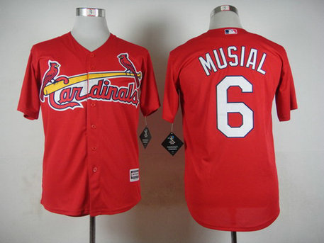 Men's St. Louis Cardinals #6 Stan Musial Red 2015 MLB Cool Base Jersey