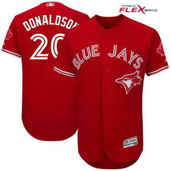 Men's Stitched Toronto Blue Jays #20 Josh Donaldson Red MLB 2017 Majestic Flex Base Jersey
