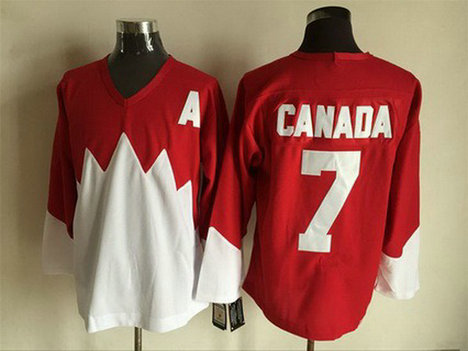 Men's Team Canada #7 Canada 1972 CCM Throwback Hockey Red Jersey