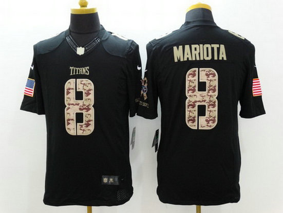 Men's Tennessee Titans #8 Marcus Mariota Black Salute to Service NFL Nike Limited Jersey