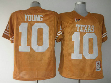 Men's Texas Longhorns #10 Vince Young Burnt Orange Throwback NCAA Football Jersey