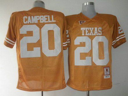 Men's Texas Longhorns #20 Earl Campbell Burnt Orange Throwback NCAA Football Jersey