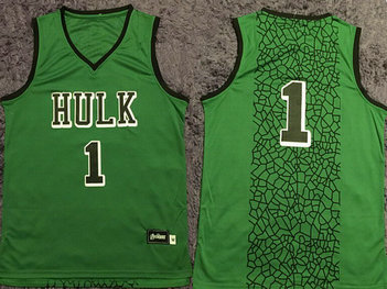 Men's The Avengers #1 Hulk Green Fashion Basketball Jersey