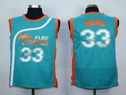 Men's The Movie Flint Tropics #33 Jackie Moon Teal Green Soul Swingman Basketball Jersey